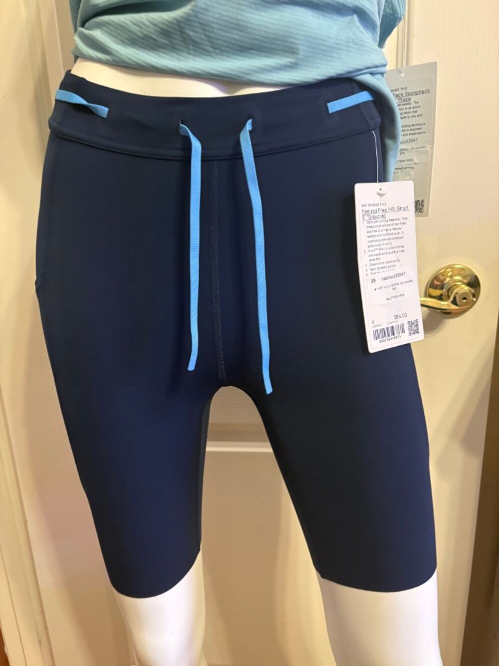 Lululemon Fast and Free Short 8in Drawcord Navy 4 NWT cl-w03-032
